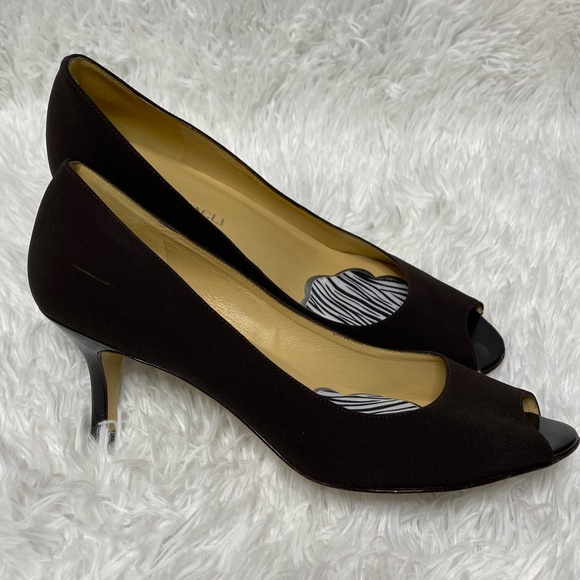 Bruno Magli Shoes - Bruno Magli black suede open toe pumps size 9